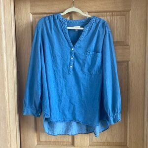 Plus size denim tunic